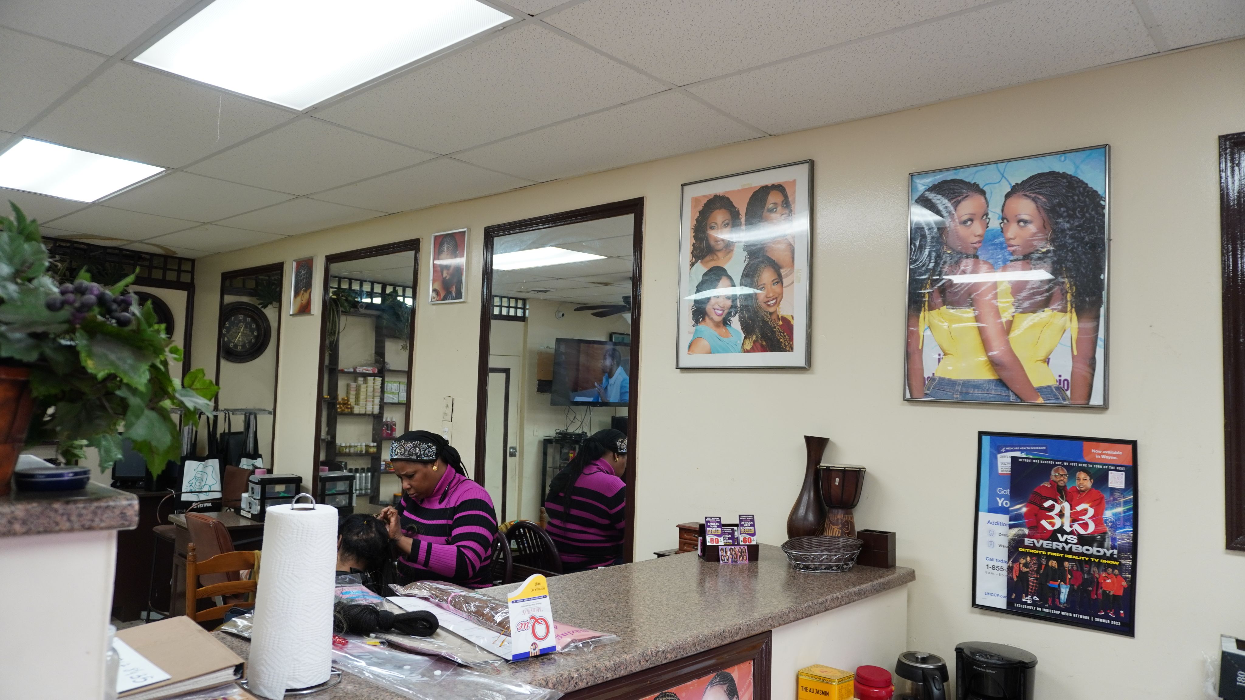 Inside Pikine African Hair Braiding Salon